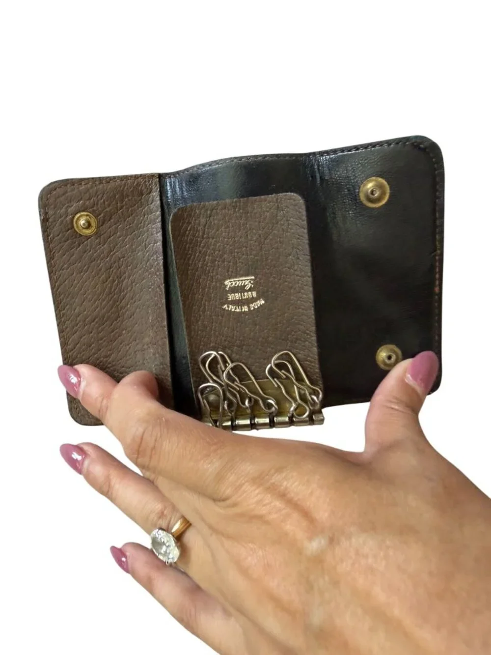 GUCCI Vintage Brown Keyholder Wallet Womens